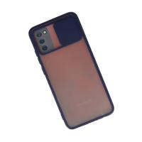 Newface Samsung Galaxy A03S Kılıf Palm Buzlu Kamera Sürgülü Silikon - Lacivert