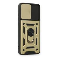 Newface Samsung Galaxy A03S Kılıf Pars Lens Yüzüklü Silikon - Gold