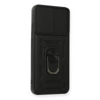 Newface Samsung Galaxy A03S Kılıf Pars Lens Yüzüklü Silikon - Siyah