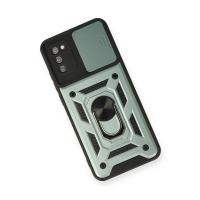 Newface Samsung Galaxy A03S Kılıf Pars Lens Yüzüklü Silikon - Yeşil