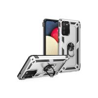 Newface Samsung Galaxy A03S Kılıf Sofya Yüzüklü Silikon Kapak - Gümüş