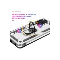 Newface Samsung Galaxy A03S Kılıf Sofya Yüzüklü Silikon Kapak - Gümüş