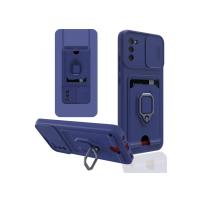 Newface Samsung Galaxy A03S Kılıf Zuma Kartvizitli Yüzüklü Silikon - Lacivert