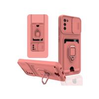 Newface Samsung Galaxy A03S Kılıf Zuma Kartvizitli Yüzüklü Silikon - Pembe