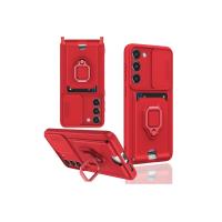 Newface Samsung Galaxy M34 5G Kılıf Zuma Kartvizitli Yüzüklü Silikon - Kırmızı