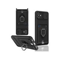 Newface Samsung Galaxy A05 Kılıf Zuma Kartvizitli Yüzüklü Silikon - Siyah