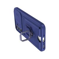 Newface Samsung Galaxy A14 4G Kılıf Zuma Kartvizitli Yüzüklü Silikon - Lacivert