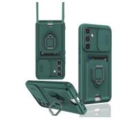 Newface Samsung Galaxy A14 4G Kılıf Zuma Kartvizitli Yüzüklü Silikon - Yeşil