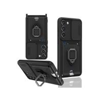 Newface Samsung Galaxy S23 Plus Kılıf Zuma Kartvizitli Yüzüklü Silikon - Siyah