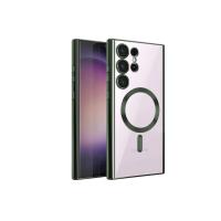 Newface Samsung Galaxy S24 Ultra Kılıf Kross Magneticsafe Kapak - Koyu Yeşil