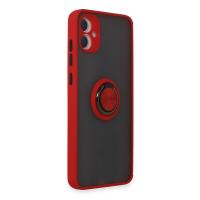 Newface Samsung Galaxy A05 Kılıf Montreal Yüzüklü Silikon Kapak - Kırmızı
