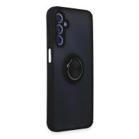 Newface Samsung Galaxy M34 5G Kılıf Montreal Yüzüklü Silikon Kapak - Siyah