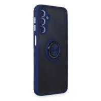 Newface Samsung Galaxy M34 5G Kılıf Montreal Yüzüklü Silikon Kapak - Lacivert