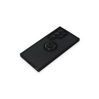 Newface Samsung Galaxy S24 Ultra Kılıf Montreal Yüzüklü Silikon Kapak - Siyah