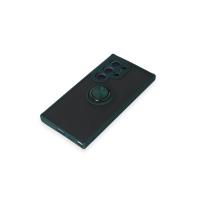 Newface Samsung Galaxy S24 Ultra Kılıf Montreal Yüzüklü Silikon Kapak - Yeşil