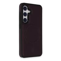 Newface Samsung Galaxy S24 Kılıf Ozzi Magsafe Deri Kapak - Derin Mor