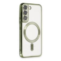 Newface Samsung Galaxy S22 Kılıf Kross Magneticsafe Kapak - Koyu Yeşil