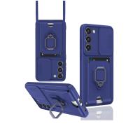 Newface Samsung Galaxy S24 Plus Kılıf Zuma Kartvizitli Yüzüklü Silikon - Lacivert