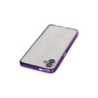 Newface Samsung Galaxy A04 Kılıf Razer Lensli Silikon - Mor