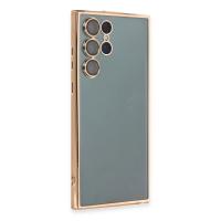 Newface Samsung Galaxy S22 Ultra Kılıf Razer Lensli Silikon - Gold