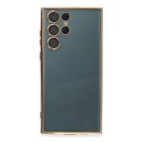 Newface Samsung Galaxy S22 Ultra Kılıf Razer Lensli Silikon - Gold