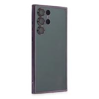 Newface Samsung Galaxy S22 Ultra Kılıf Razer Lensli Silikon - Mor