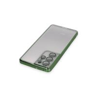 Newface Samsung Galaxy S21 Ultra Kılıf Razer Lensli Silikon - Yeşil