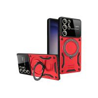 Newface Samsung Galaxy S25 Ultra Kılıf Joy Lens Standlı Kapak - Kırmızı