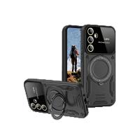 Newface Samsung Galaxy S24 FE Kılıf Joy Lens Standlı Kapak - Siyah