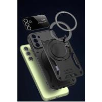 Newface Samsung Galaxy S24 FE Kılıf Joy Lens Standlı Kapak - Siyah