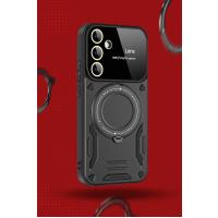 Newface Samsung Galaxy S24 FE Kılıf Joy Lens Standlı Kapak - Mor