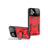 Newface Samsung Galaxy A06 Kılıf Joy Lens Standlı Kapak - Kırmızı