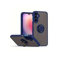 Newface Samsung Galaxy S25 Kılıf Montreal Yüzüklü Silikon Kapak - Lacivert