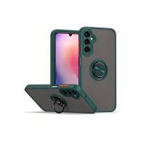 Newface Samsung Galaxy A56 Kılıf Montreal Yüzüklü Silikon Kapak - Yeşil