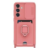 Newface Samsung Galaxy S25 Plus Kılıf Zuma Kartvizitli Yüzüklü Silikon - Pembe