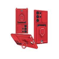 Newface Samsung Galaxy S25 Ultra Kılıf Zuma Kartvizitli Yüzüklü Silikon - Kırmızı