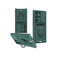 Newface Samsung Galaxy S25 Ultra Kılıf Zuma Kartvizitli Yüzüklü Silikon - Yeşil