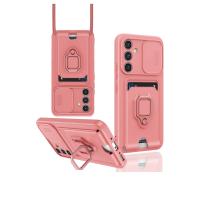 Newface Samsung Galaxy A16 5G Kılıf Zuma Kartvizitli Yüzüklü Silikon - Pembe