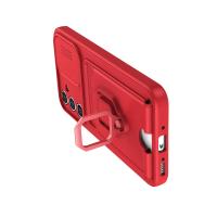 Newface Samsung Galaxy A56 Kılıf Zuma Kartvizitli Yüzüklü Silikon - Kırmızı