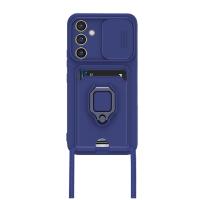 Newface Samsung Galaxy A56 Kılıf Zuma Kartvizitli Yüzüklü Silikon - Lacivert