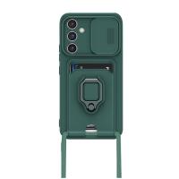 Newface Samsung Galaxy A56 Kılıf Zuma Kartvizitli Yüzüklü Silikon - Yeşil