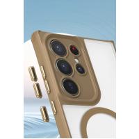 Newface Samsung Galaxy S24 Ultra Kılıf Enka Magsafe Silikon Kılıf - Desert