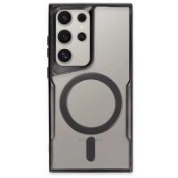 Newface Samsung Galaxy S23 Ultra Kılıf Boyi Magsafe Silikon Kapak - Siyah
