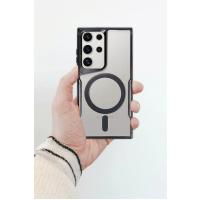 Newface Samsung Galaxy S23 Ultra Kılıf Boyi Magsafe Silikon Kapak - Derin Mor