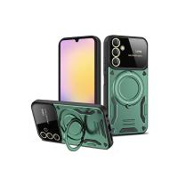 Newface Samsung Galaxy S25 FE Kılıf Joy Lens Standlı Kapak - Koyu Yeşil