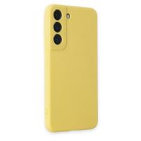 Newface Samsung Galaxy S22 Kılıf Nano içi Kadife Silikon - Sarı