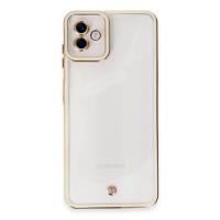 Newface Samsung Galaxy A04 Kılıf Liva Lens Silikon - Beyaz