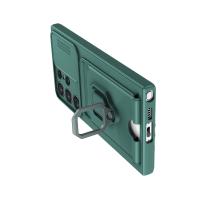 Newface Samsung Galaxy S23 Ultra Kılıf Zuma Kartvizitli Yüzüklü Silikon - Yeşil