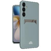 Newface Samsung Galaxy A56 Kılıf Kelvin Kartvizitli Silikon - Açık Yeşil