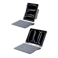 Newface T5510D iPad Pro 13 (2024) Kılıf Palermo Ledli Klavyeli Standlı Tablet Kılıfı - Siyah